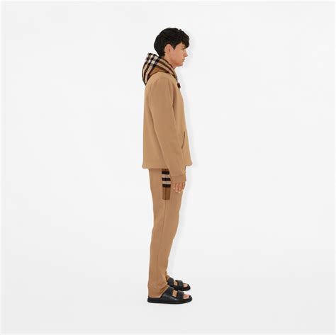 40058041 burberry|Check Panel Cotton Blend Jogging Pants in Camel .